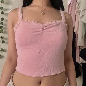 baby pink crop tank top
